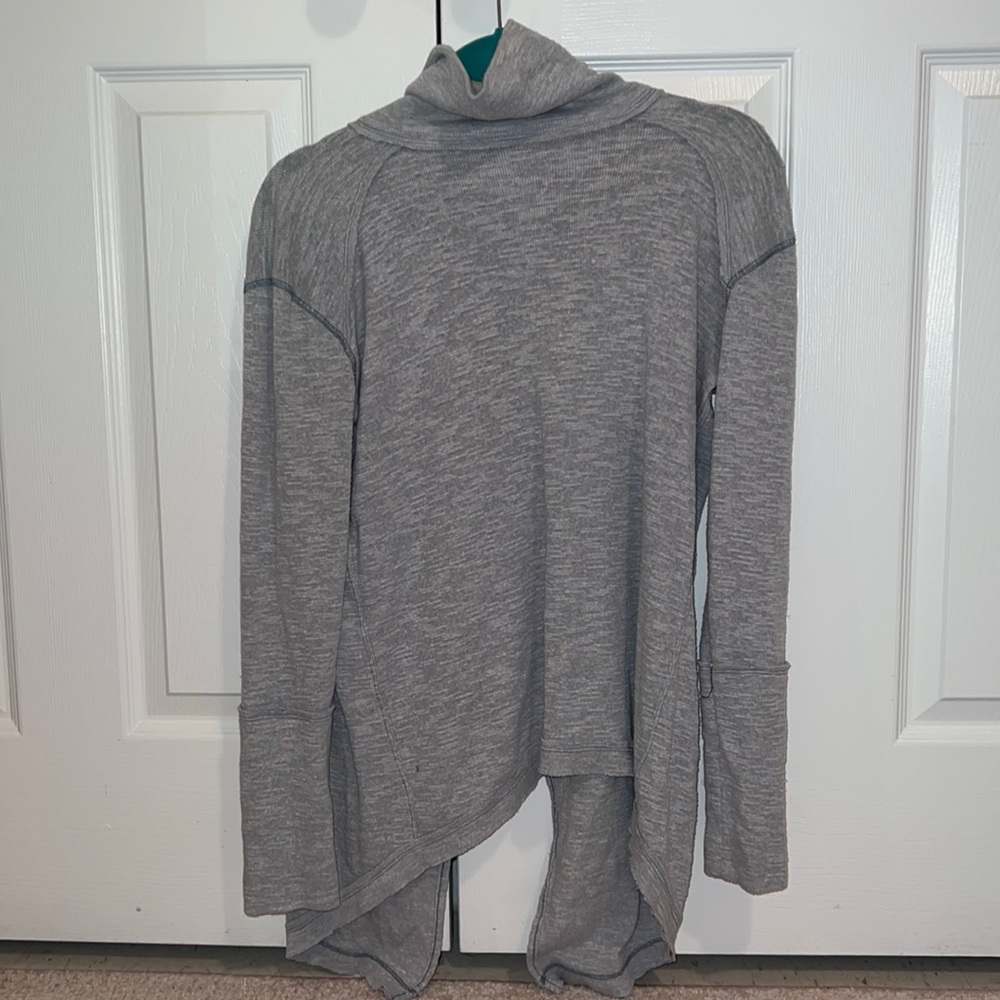 Free People Light Grey Split Back Turtleneck - image 2